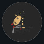 Blitzen Christmas Funny Reindeer  Classic Round Sticker<br><div class="desc">Blitzen Christmas Funny Reindeer</div>
