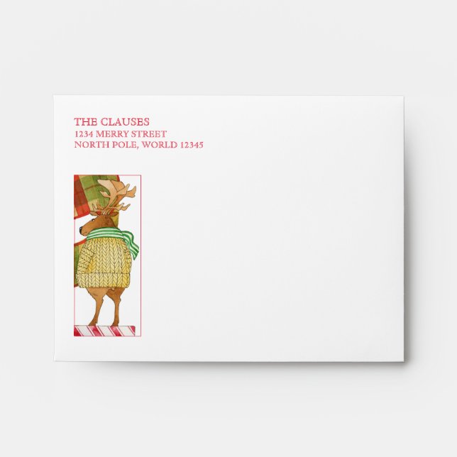 BLITZEN REINDEER A2 Note Card Envelopes  (Front)