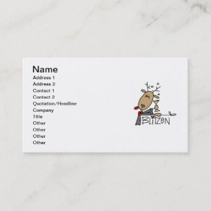 Blitzen Reindeer Christmas Tshirts and Gifts Business Card