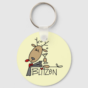 Blitzen Reindeer Christmas Tshirts and Gifts Key Ring
