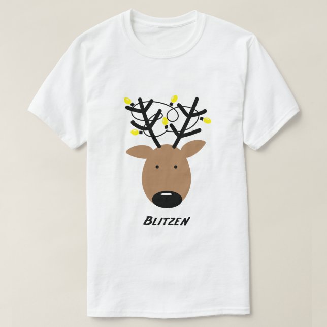 Blitzen Reindeer T-Shirt (Design Front)