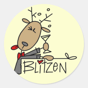 Blitzen Reindeer T-shirts and Gifts Classic Round Sticker