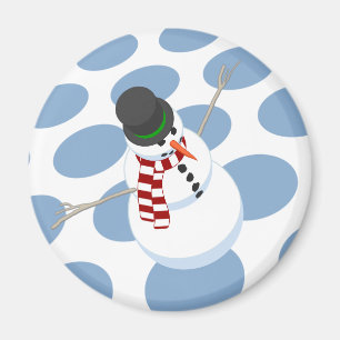 Bliz the Snowman Dtoted White Magnet