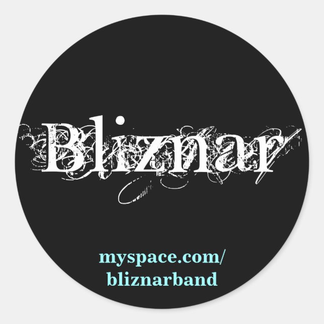 Bliznar, myspace.com/bliznarband classic round sticker (Front)