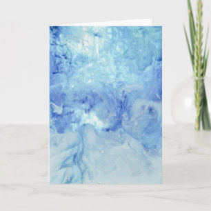 "Blizzard" collection- blue and white abstract Holiday Card