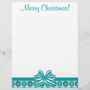 Blizzard Snowflakes Blue Christmas Letterhead