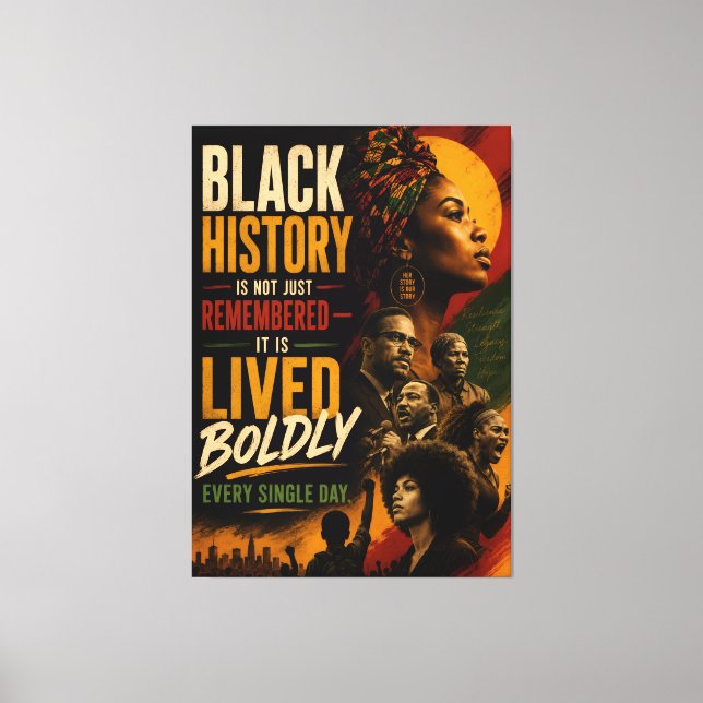 Blk Excellent Quote 2nd Canvas Print (Front)