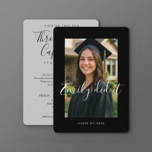 BLK & GRAY 2026 | Graduation Invite with Photo