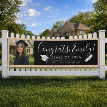 BLK & ORANGE 2026 | Graduation Banner with Photo