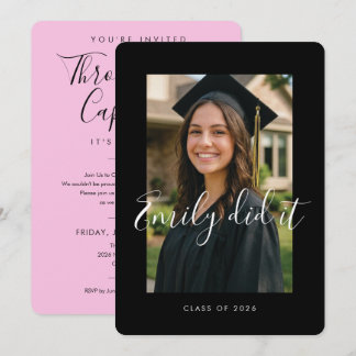 BLK & PINK 2026 | Graduation Invite with Photo
