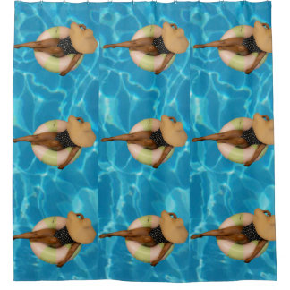 Blk Summer Shower Curtain