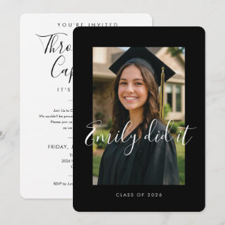 BLK & WHT 2026 | Graduation Invite with Photo