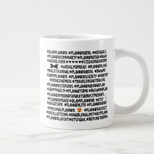 #BLKWMNPLAN Hashtag Planner Jumbo Mug (Right)
