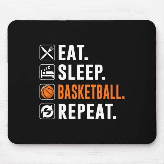 Bll Eat Sleep Sketll Repeat Funny Sketll Player  Mouse Mat (Front)