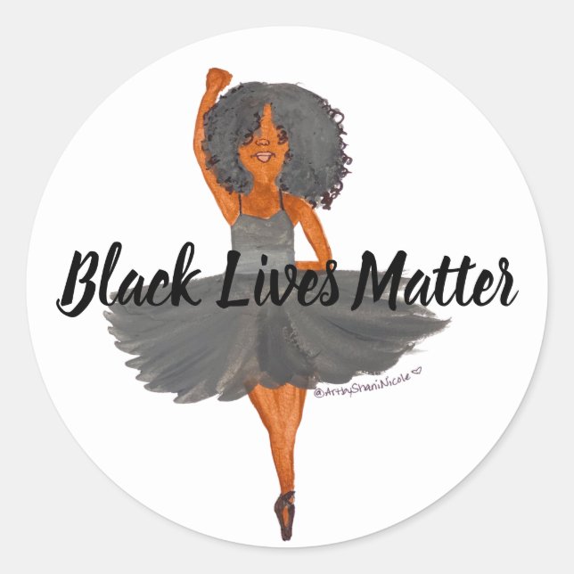 BLM Ballerina Round Sticker (Front)