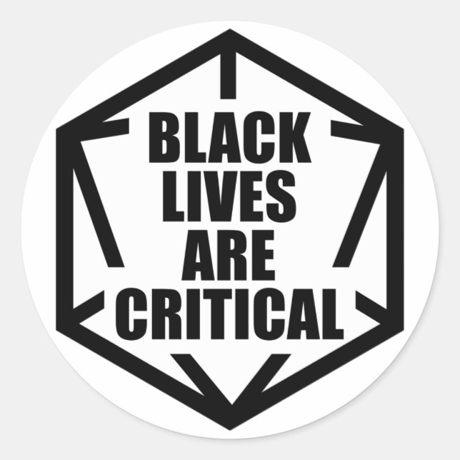 BLM Black Lives are Critical [B&W] Classic Round Sticker (Front)