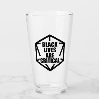 BLM Black Lives are Critical [B&W] Glass