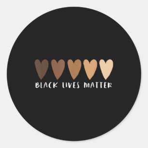 Blm Black Lives Heart  Classic Round Sticker