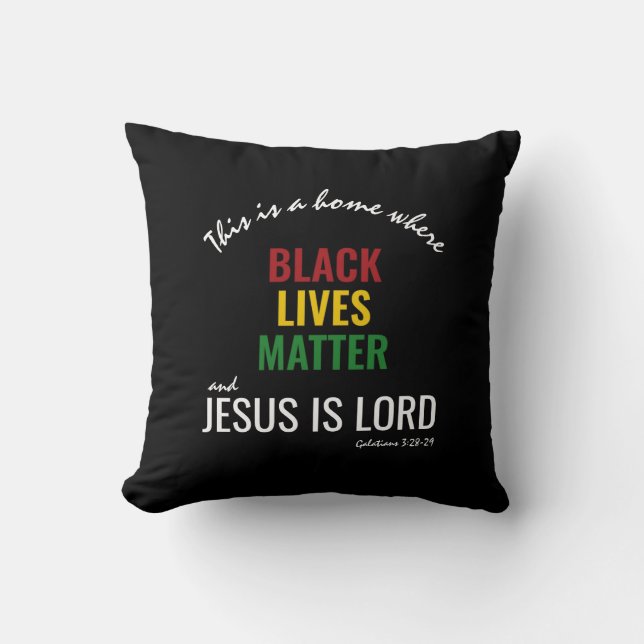 BLM JESUS IS LORD Black History Month Cushion (Front)