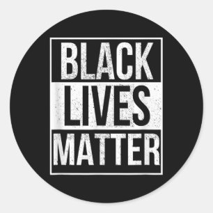Blm T Shirt - Distressed Black Lives  Classic Round Sticker