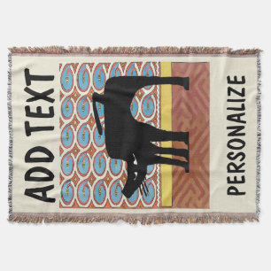 Bloack Cat, add text,  Throw Blanket