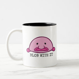 Blob with it / blobfish Two-Tone coffee mug