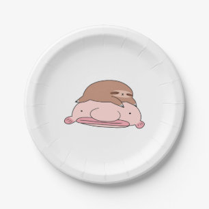 Blobfish and Little Sloth Paper Plate