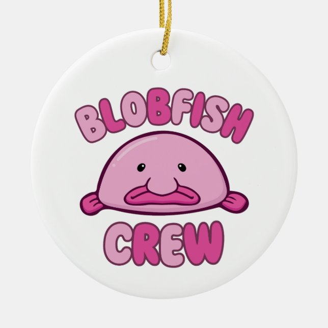 Blobfish Crew Ceramic Tree Decoration (Front)