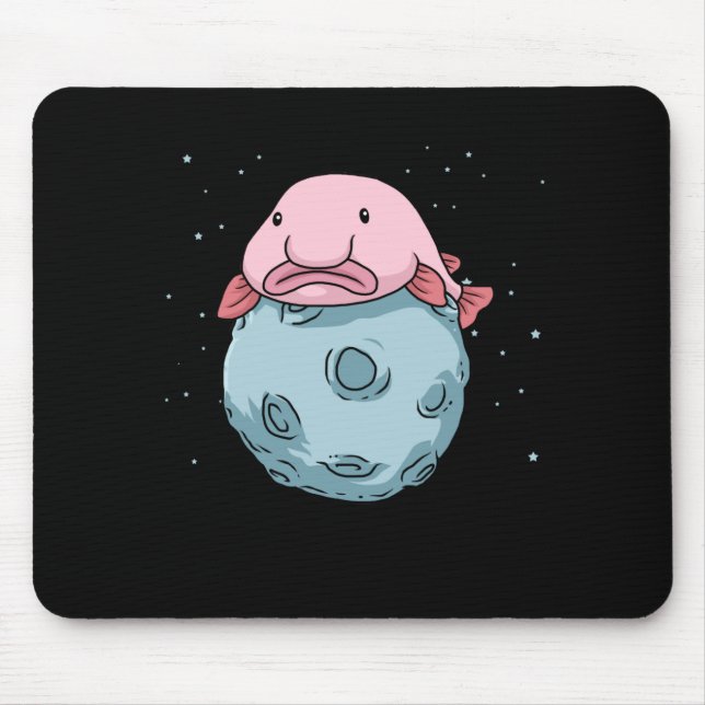 Blobfish Moon Astronaut Gift Kids Blobfish Mouse Mat (Front)
