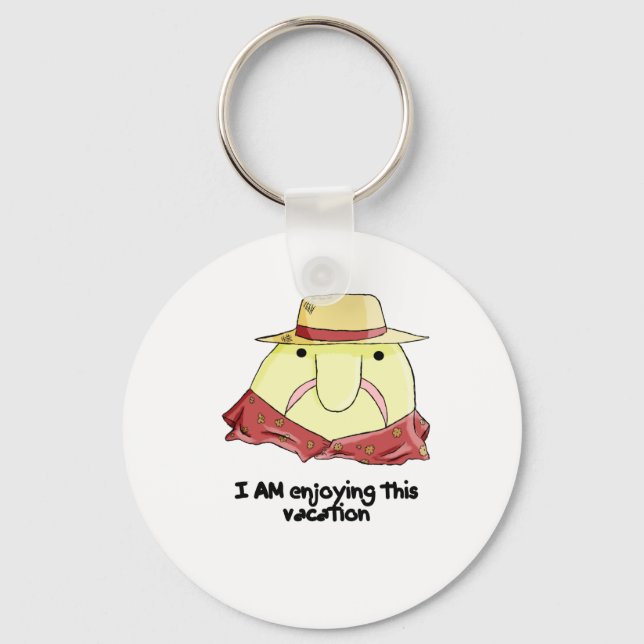 Blobfish on vacation key ring (Front)