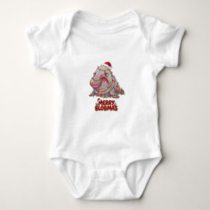Blobfish Santa Hat Christmas Lights Merry Blobmas  Baby Bodysuit