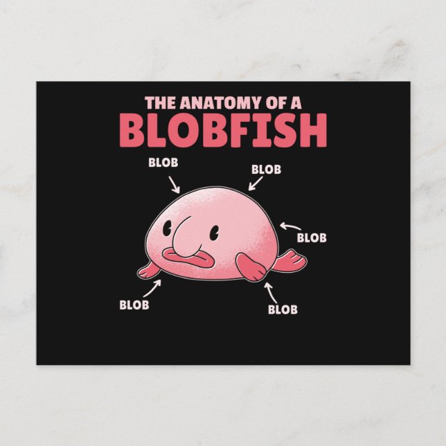 Blobfish Statement Anatomy Of Blobfish Postcard (Front)
