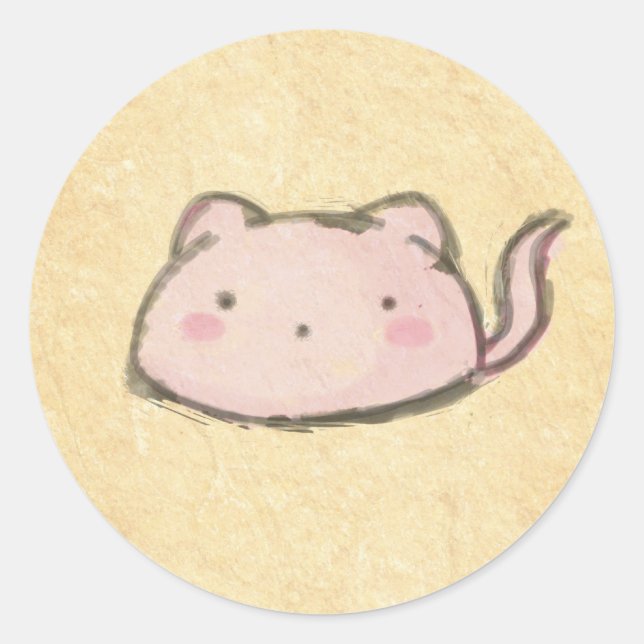 blobuneko classic round sticker (Front)