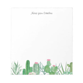 Bloc De Notas Notepad cactus in watercolor