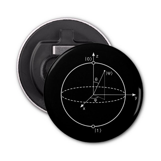 Bloch Sphere | Quantum Bit (Qubit) Physics / Math Bottle Opener (Front)