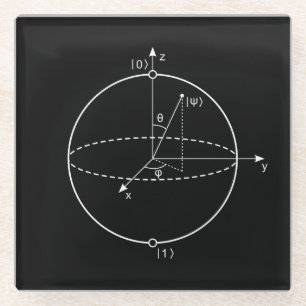 Bloch Sphere   Quantum Bit (Qubit) Physics / Math Glass Coaster