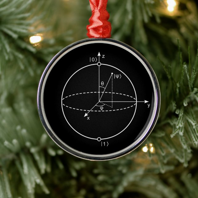 Bloch Sphere | Quantum Bit (Qubit) Physics / Math Metal Tree Decoration (Tree)