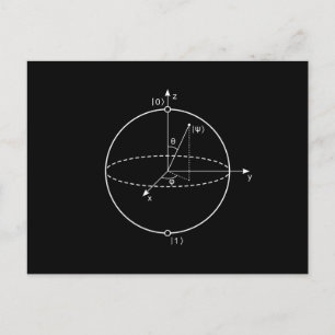 Bloch Sphere   Quantum Bit (Qubit) Physics / Math Postcard