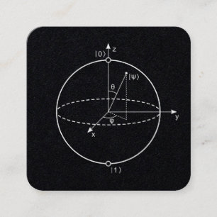 Bloch Sphere   Quantum Bit (Qubit) Physics / Math Square Business Card