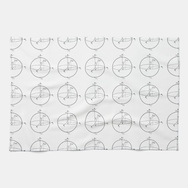 Bloch Sphere | Quantum Bit (Qubit) Physics / Math Tea Towel (Horizontal)