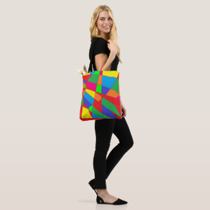 Block bold coloured tote bag fashionable as ever