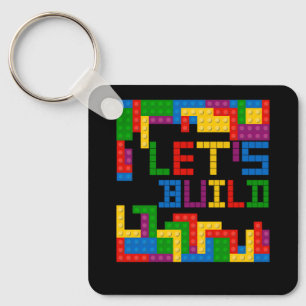 Block Brick Building Let's Build Master Builder Pu Key Ring