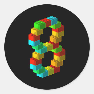 Block Building 8Th 8 Classic Round Sticker