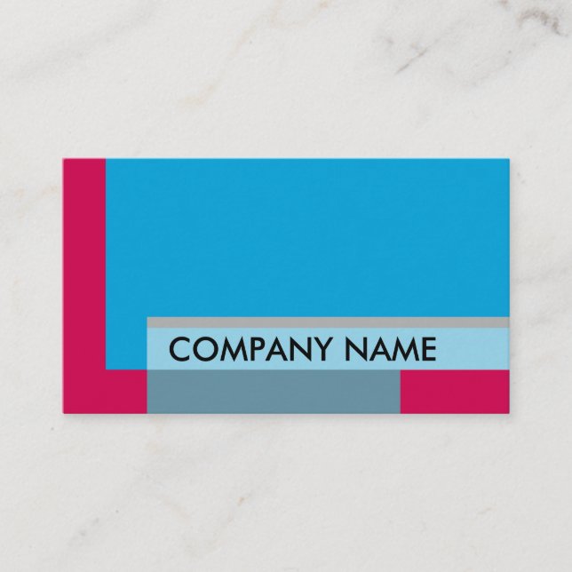 Block Design Blue Red Business Card (Front)