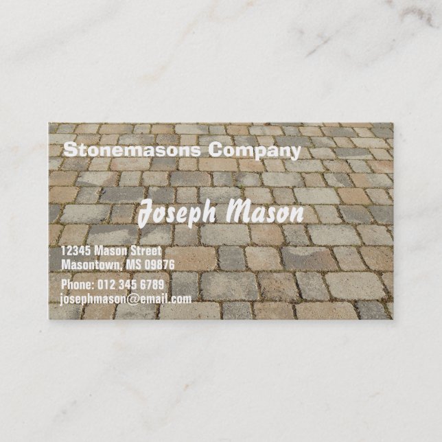 Block for pavements - stonemason business card (Front)