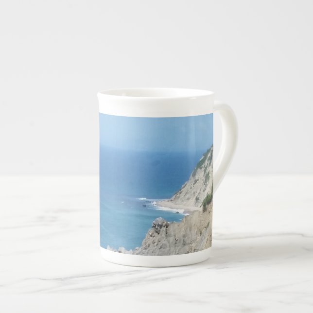 Block Island Bluffs - Block Island, Rhode Island Bone China Mug (Front Right)