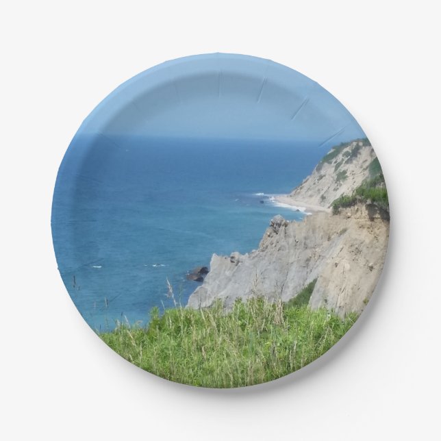 Block Island Bluffs - Block Island, Rhode Island Paper Plate (Front)