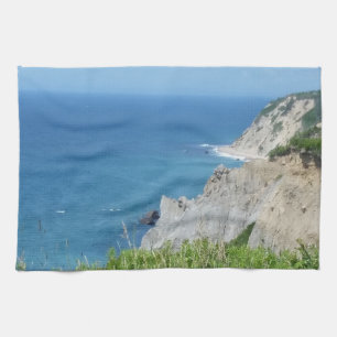Block Island Bluffs - Block Island, Rhode Island Tea Towel