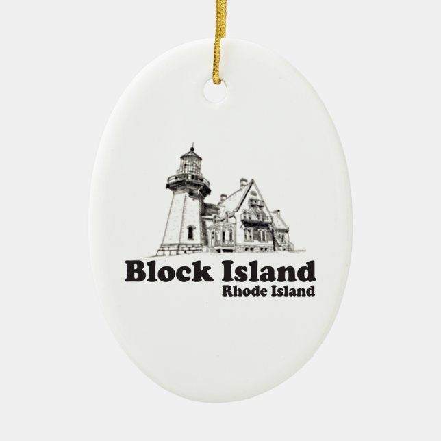 Block Island. Ceramic Tree Decoration (Front)