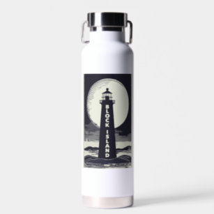 Block Island Lighthouse Rhode Island Moon Water Bottle